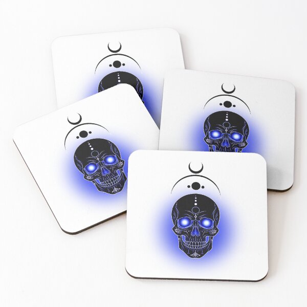 Item preview, Blue Moon Skull – Mystical luminous motif designed and sold by Herzbaumatelier.