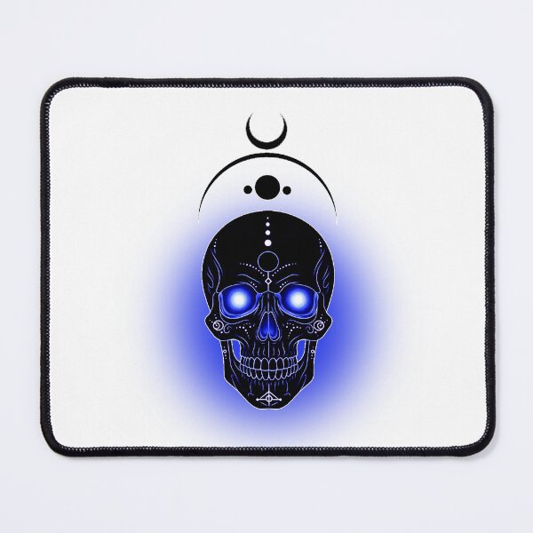 Item preview, Blue Moon Skull – Mystical luminous motif designed and sold by Herzbaumatelier.