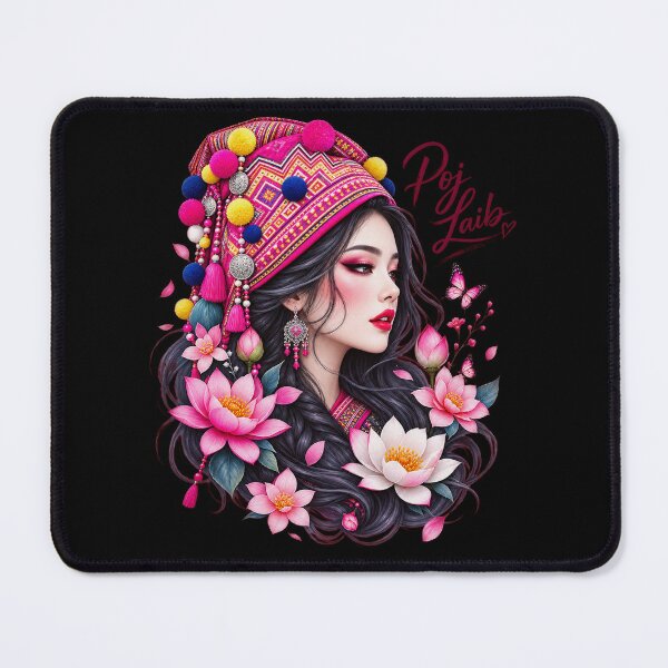 Item preview, Poj Laib Hmong Woman Lotus Butterfly Art-3 designed and sold by EnriquetaBritta.