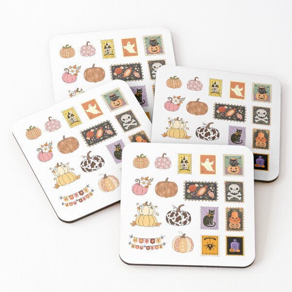 Item preview, Vintage Halloween Pumpkin Postage Stamp Stickers designed and sold by Butterfly  Effect.