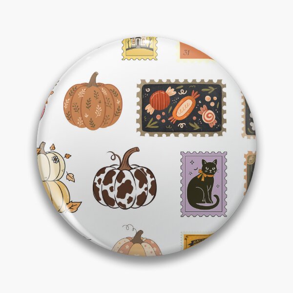 Item preview, Vintage Halloween Pumpkin Postage Stamp Stickers designed and sold by Butterfly  Effect.