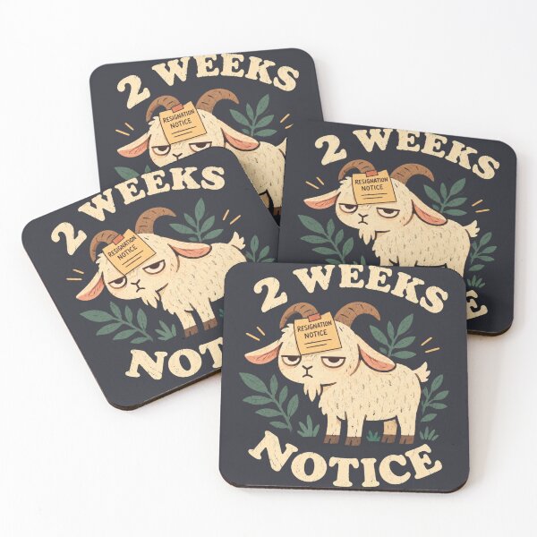 Item preview, 2 Weeks Notice Grumpy Goat Resignation Funny Humor designed and sold by Yellowriversss.