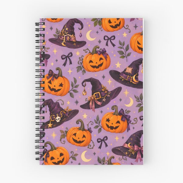 Item preview, Halloween Pattern: Witch Hat & Pumpkin designed and sold by DreamagineArtDesign.