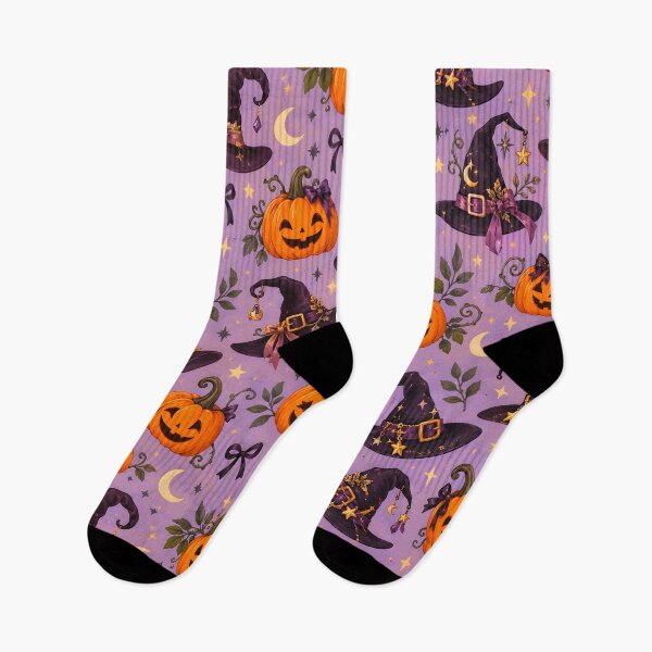 Item preview, Halloween Pattern: Witch Hat & Pumpkin designed and sold by DreamagineArtDesign.