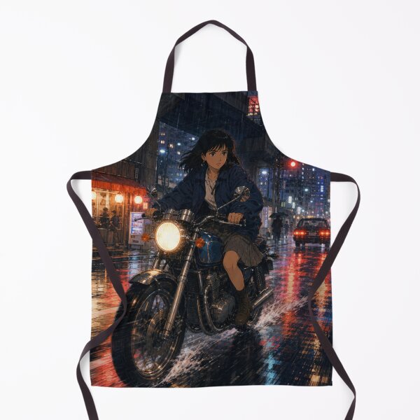Item preview, Rainy Night Tokyo Motorcycle Anime Girl designed and sold by vekotpu.