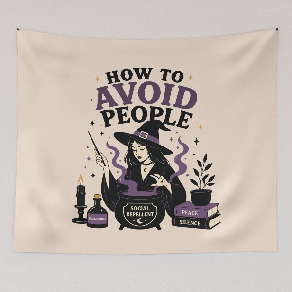 Item preview, Funny Introvert Halloween Witch Social Repellent Boundaries designed and sold by ALCOSHIRTS OFFICIAL.