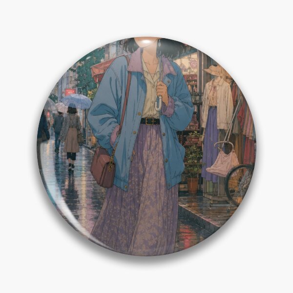 Item preview, Rainy Day Shopping Street Anime Girl designed and sold by vekotpu.