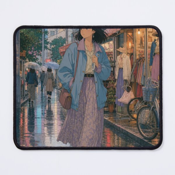 Item preview, Rainy Day Shopping Street Anime Girl designed and sold by vekotpu.