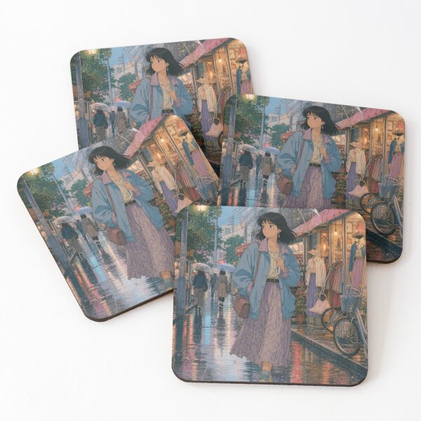 Item preview, Rainy Day Shopping Street Anime Girl designed and sold by vekotpu.