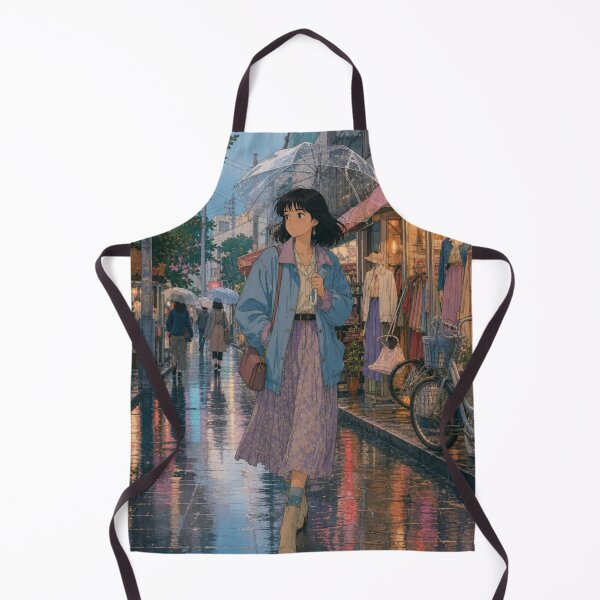 Item preview, Rainy Day Shopping Street Anime Girl designed and sold by vekotpu.