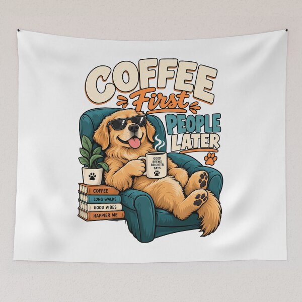 Item preview, Coffee first people Later dog lover funny designed and sold by BDLuck2021.