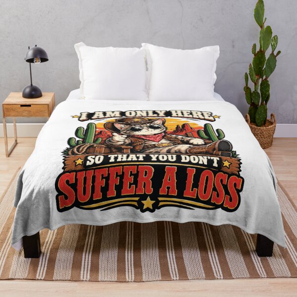 Item preview, I Am Only Here So That You Don’t Suffer A Loss – Cowboy Cat Shirt – Funny Self Love Western Cat Graphic Tee designed and sold by Artimax-Studio.