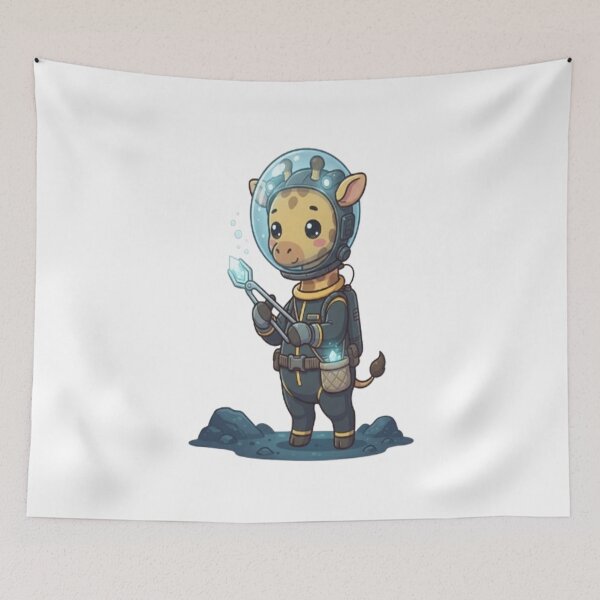 Item preview, Cute Giraffe Astronaut Moon Exploration designed and sold by Ella_Sketch.