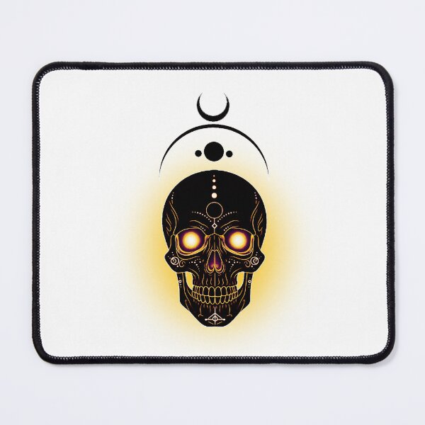 Item preview, Golden Moon Skull – Mystical luminous motif designed and sold by Herzbaumatelier.