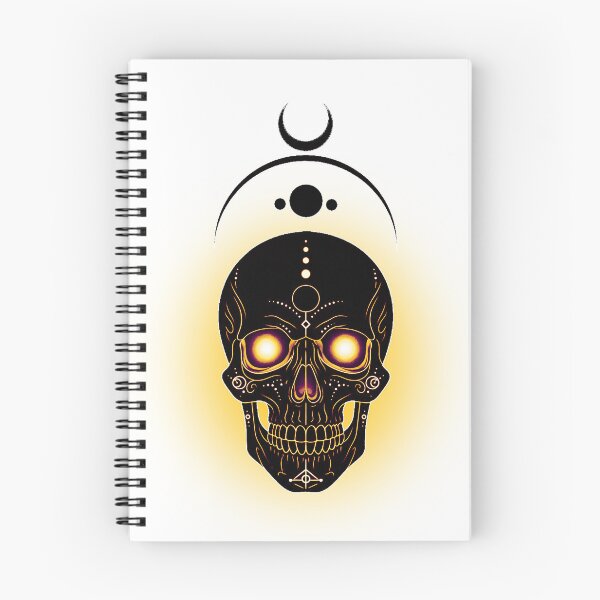 Item preview, Golden Moon Skull – Mystical luminous motif designed and sold by Herzbaumatelier.