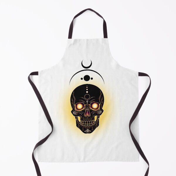 Item preview, Golden Moon Skull – Mystical luminous motif designed and sold by Herzbaumatelier.