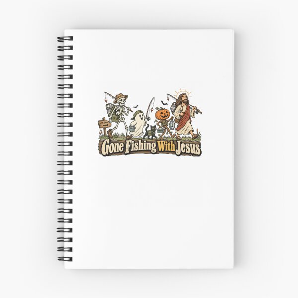 Item preview, Gone Fishing With Jesus Christian Funny Retro Outdoor Design designed and sold by SEINENGAPPI18.