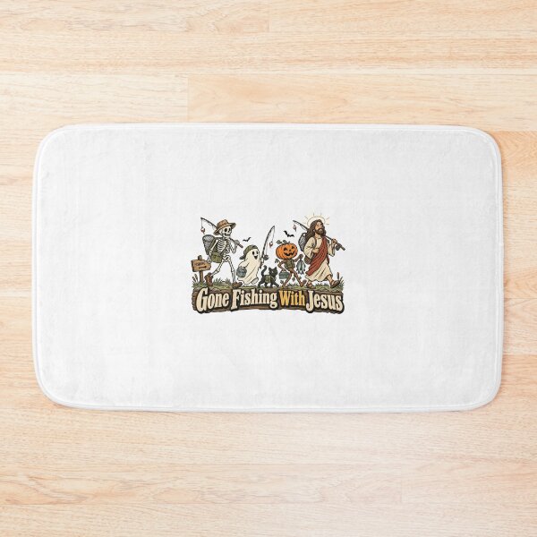 Item preview, Gone Fishing With Jesus Christian Funny Retro Outdoor Design designed and sold by SEINENGAPPI18.