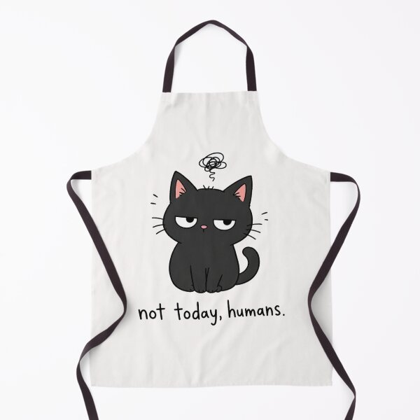 Item preview, Not Today Humans Grumpy Black Cat Funny Meme designed and sold by Yellowriversss.