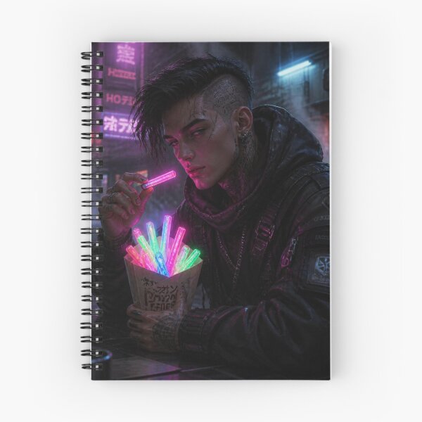 Item preview, Cyberpunk Neon Chips Multi Color Glowing Fries Punk designed and sold by LazyDayzCo.