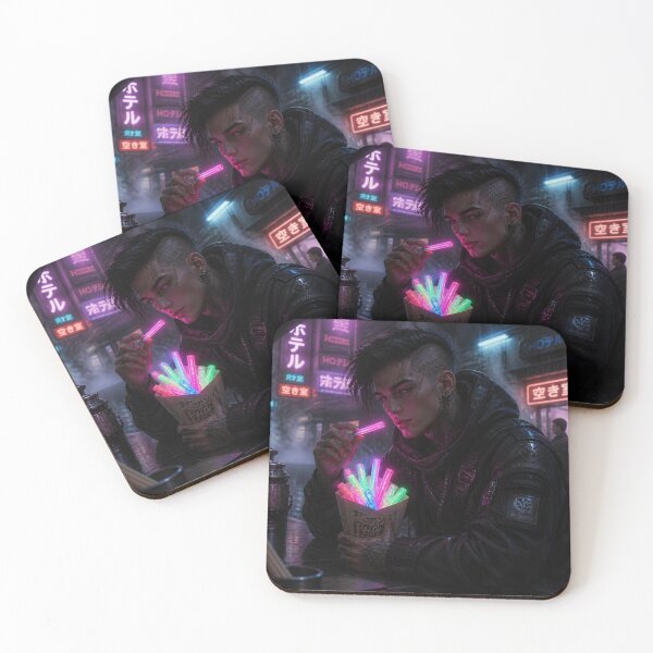 Item preview, Cyberpunk Neon Chips Multi Color Glowing Fries Punk designed and sold by LazyDayzCo.