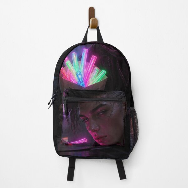 Item preview, Cyberpunk Neon Chips Multi Color Glowing Fries Punk designed and sold by LazyDayzCo.