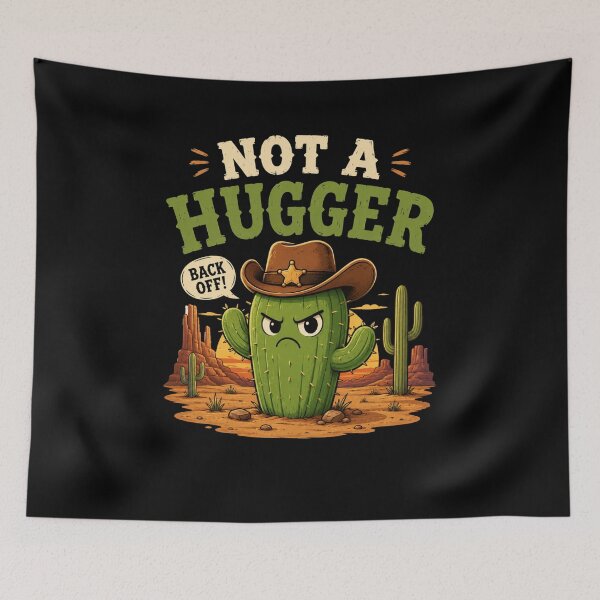 Item preview, Not A Hugger Sarcastic Cowboy Cactus designed and sold by TheEndDesign.
