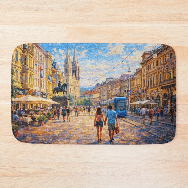 Item preview, A painting of Zagreb, Croatia – A Beautiful city in Europe. designed and sold by GalleryKauffeld.