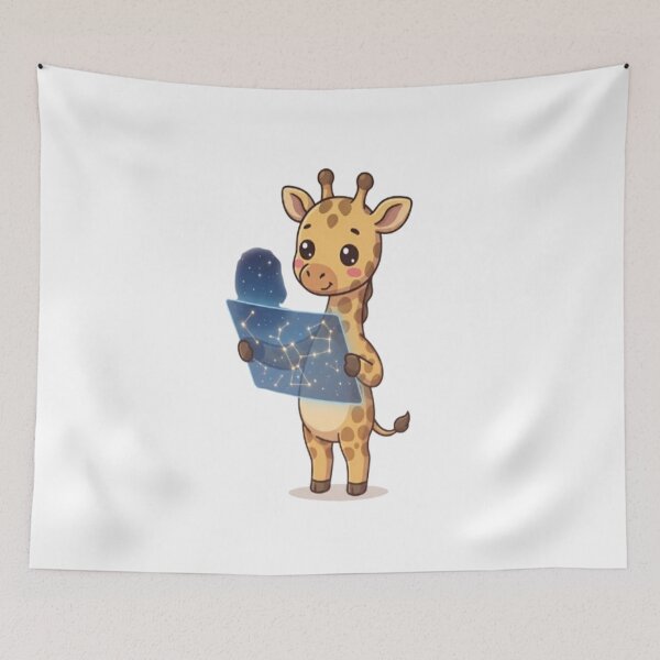 Item preview, Cute Giraffe Studying Constellation Map designed and sold by Ella_Sketch.