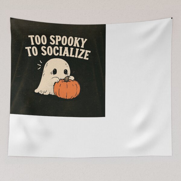 Item preview, Too Spooky To Socialize Introvert Ghost Halloween designed and sold by NicolasGlowArt.