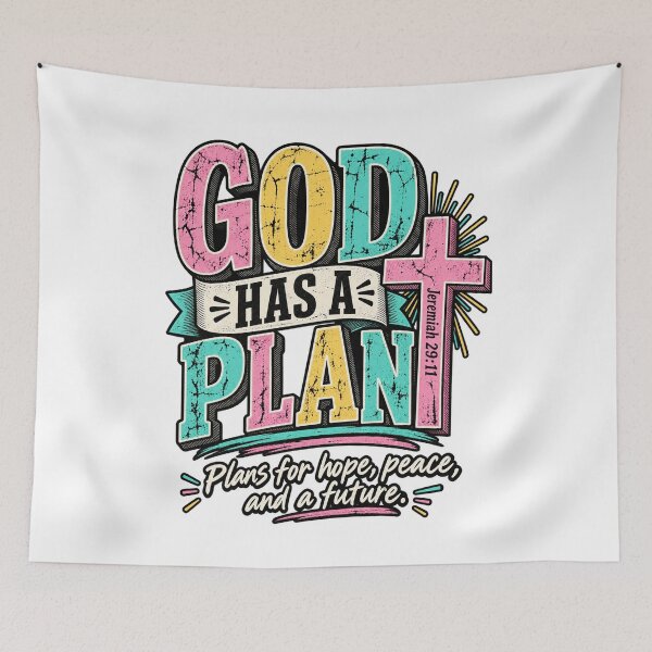 Item preview, God Has A Plan Jeremiah 29 11 Christian Hope Peace Retro Design designed and sold by SEINENGAPPI18.