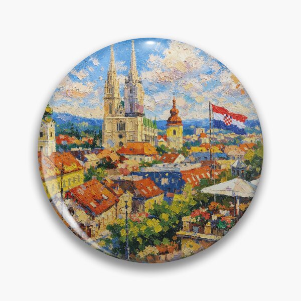 Item preview, Zagreb, Croatia – a painting of a summer day in this beautiful European city. designed and sold by GalleryKauffeld.