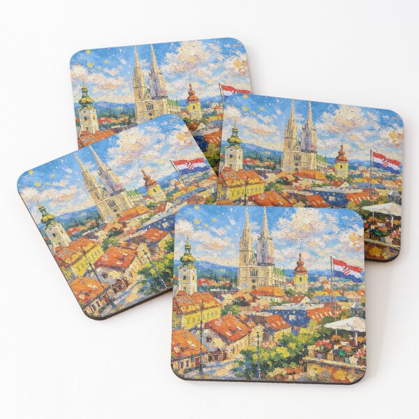 Item preview, Zagreb, Croatia – a painting of a summer day in this beautiful European city. designed and sold by GalleryKauffeld.