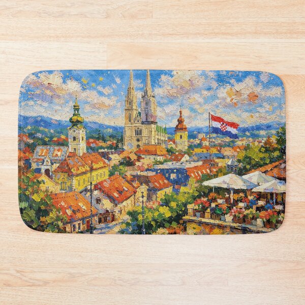 Item preview, Zagreb, Croatia – a painting of a summer day in this beautiful European city. designed and sold by GalleryKauffeld.