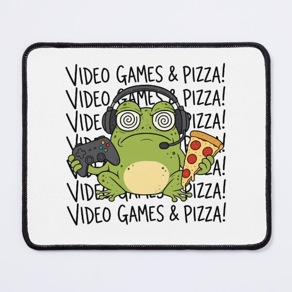 Item preview, Video Games and Pizza Funny Frog Gamer Cartoon designed and sold by ShirtWreck.