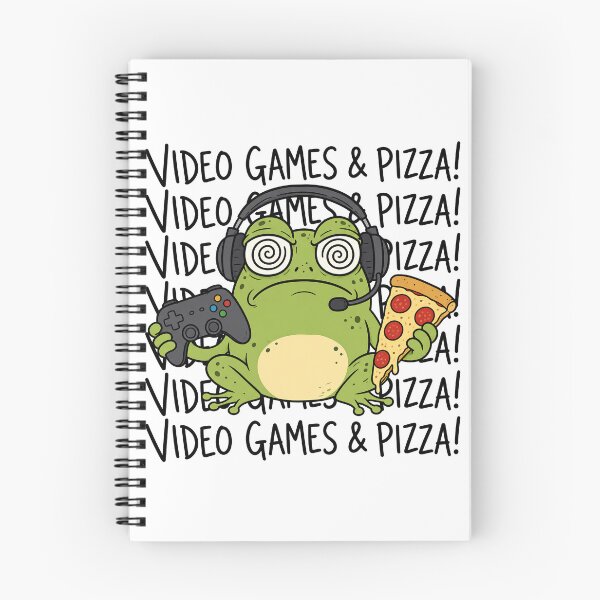 Item preview, Video Games and Pizza Funny Frog Gamer Cartoon designed and sold by ShirtWreck.