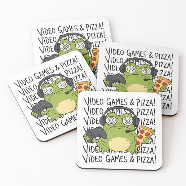 Item preview, Video Games and Pizza Funny Frog Gamer Cartoon designed and sold by ShirtWreck.