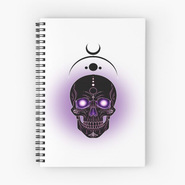 Item preview, Purple Moon Skull – Mystical luminous motif designed and sold by Herzbaumatelier.