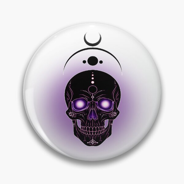 Item preview, Purple Moon Skull – Mystical luminous motif designed and sold by Herzbaumatelier.
