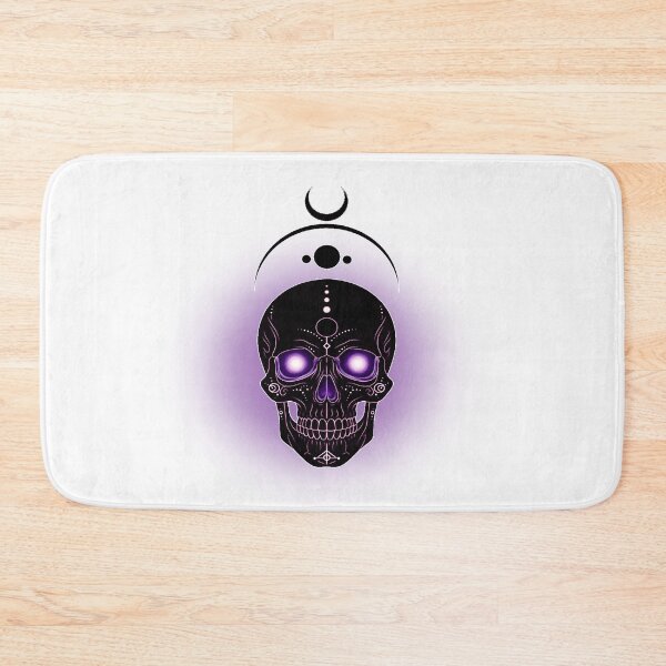 Item preview, Purple Moon Skull – Mystical luminous motif designed and sold by Herzbaumatelier.