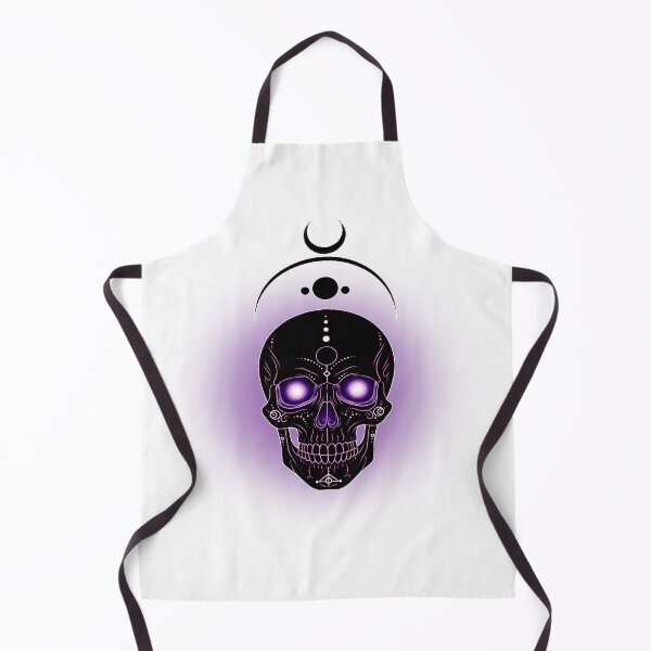 Item preview, Purple Moon Skull – Mystical luminous motif designed and sold by Herzbaumatelier.