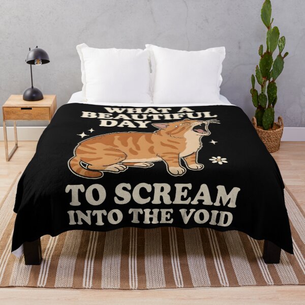 Item preview, What A Beautiful Day To Scream Into The Void Orange Cat designed and sold by Emmatshirt1.