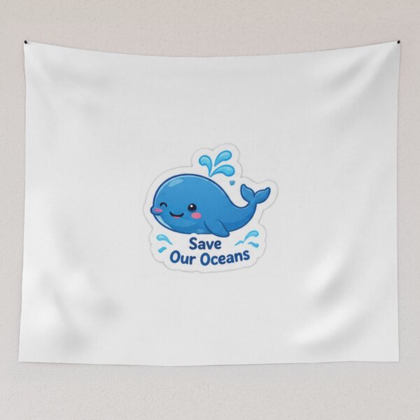 Item preview, Cute Save Our Oceans Whale Marine Life designed and sold by LearnFunStore.