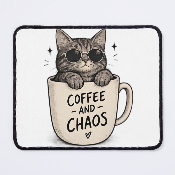 Item preview, Cute Coffee Cat Chaos Funny Cat Lover Coffee Design designed and sold by BlackSyeth.