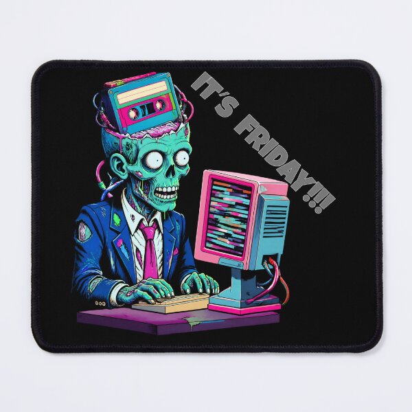 Item preview, Its Friday Zombie Office Humor Retro Vaporwave Glitch Computer Art designed and sold by W&RParadise.