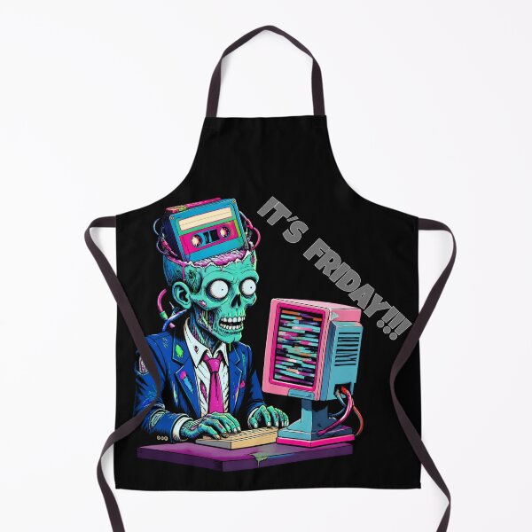 Item preview, Its Friday Zombie Office Humor Retro Vaporwave Glitch Computer Art designed and sold by W&RParadise.