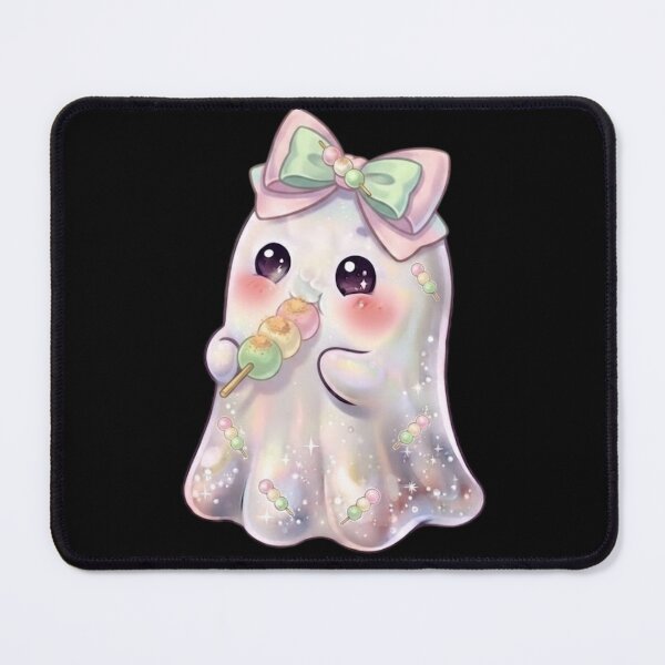 Item preview, Cute Kawaii Ghost Eating a Mochi Design / Japanese / Korean / Tops / Anime / Halloween / Food / Candy / Sweets / Foodie T-shirts mugs stickers journal poster designed and sold by TeenLake.
