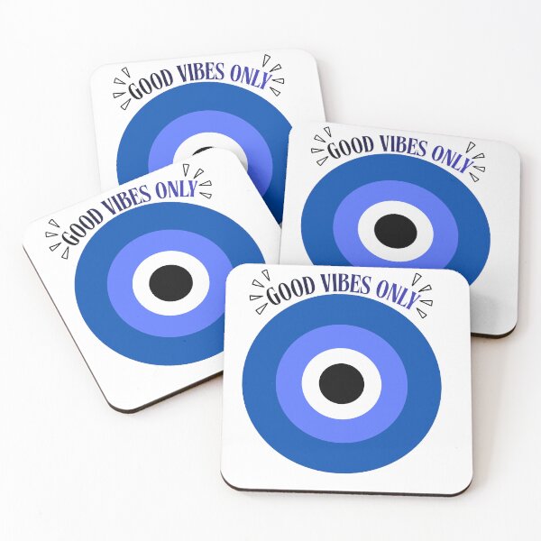 Item preview, Mystic Evil Eye Good Vibes Only Text Art designed and sold by RAJASWARSTORE.