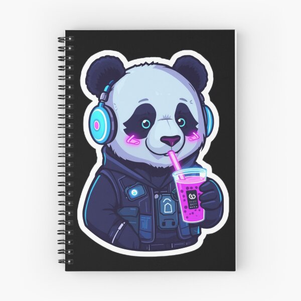 Item preview, Cyberpunk Panda Boba Tea Kawaii Sci-Fi Sticker designed and sold by CyberPaws Art.
