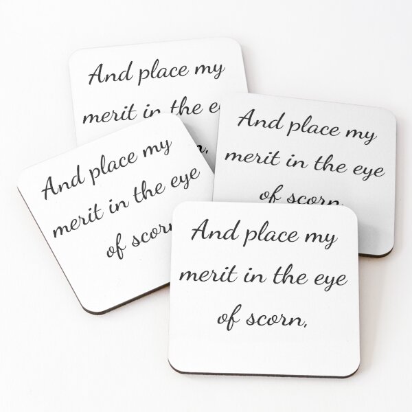 Item preview, “And place my merit in the eye of scorn,” - handwriting black designed and sold by ariksworld.